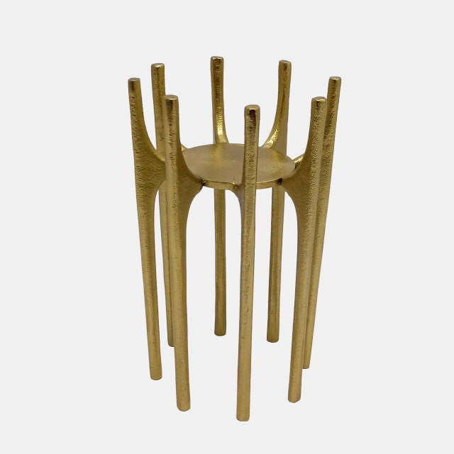 Spike Legs Candleholder Gold 8"